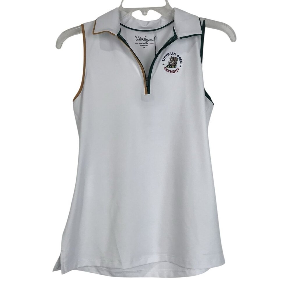 Walter Hagen Women's 125th US Open Oakmont Golf Tank Top Size XS White